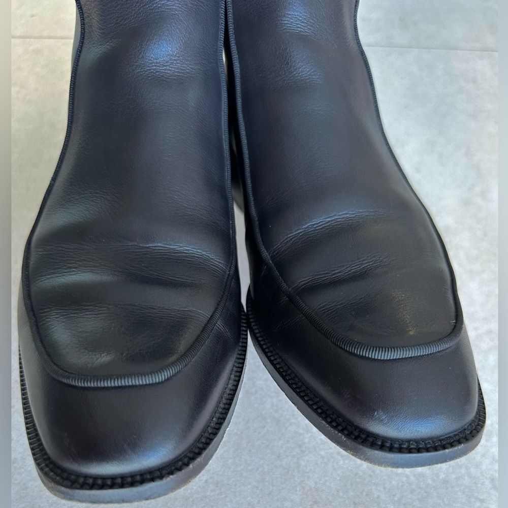 CHRISTIAN LOUBOUTIN Calfskin Ecritoir Black Flat Ankle Boots size 38 - Picture 6 of 12